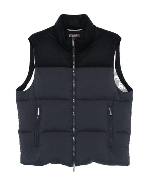 Peserico Blue Zipper Vest Down Jacket for men