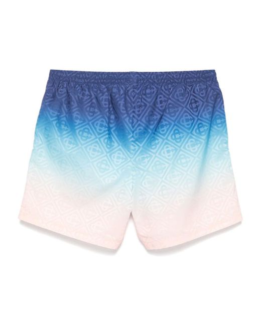 Casablanca Blue Jacquard Gradient Swim Shorts for men