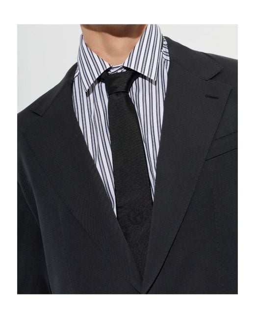 Giorgio Armani Black Textured Silk Tie for men