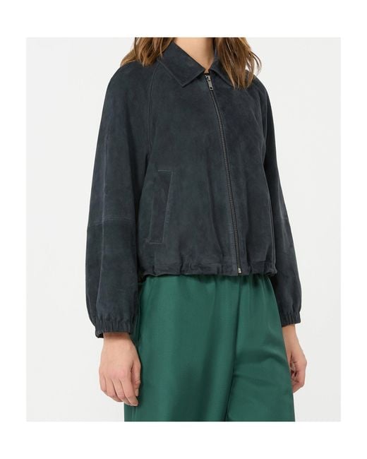 Weekend by Maxmara Blue Suede Jacket