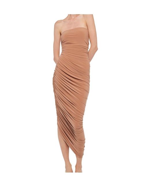 Norma Kamali Natural Strapless Diana Gown