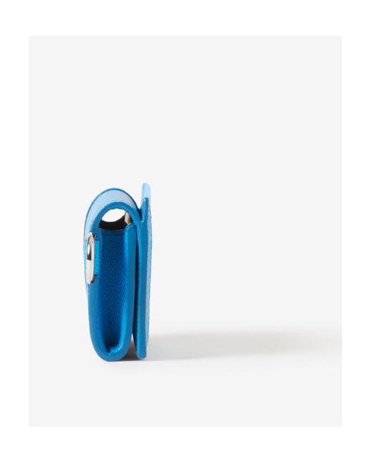 Burberry Blue Tb Logo-Plaque Card Case Lanyard for men