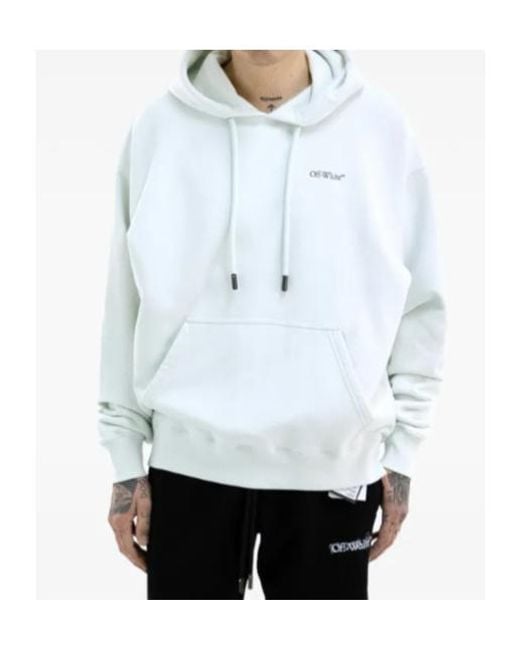 Off-White c/o Virgil Abloh Blue Logo-Detail Hoodie for men