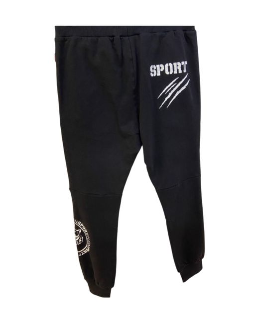 Philipp Plein Black Drawstring Sweatpants for men