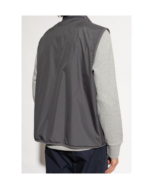 Moncler Gray Panelled Logo Patch Zip-Up Vest for men