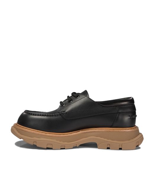 McQueen Black Chunky-Sole Lace-Up Shoes for men