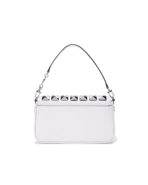 Michael Kors White Bradshaw Series Small Logo Shoulder Bag
