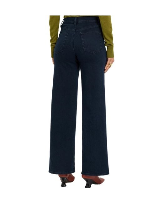 FRAME Blue Wide-Leg Jeans