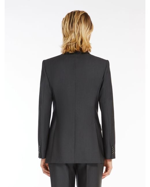 Max Mara Blue Single-Breasted Long-Sleeved Blazer