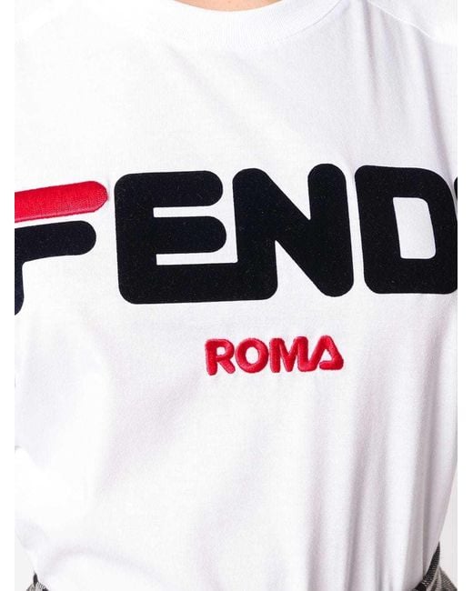 Fendi White Star Popular Style X Fila Limited Cooperation Mania Series Short-Sleeved T-Shirts