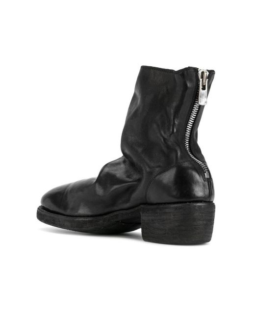 Guidi Black Soft Zipped Ankle Boots