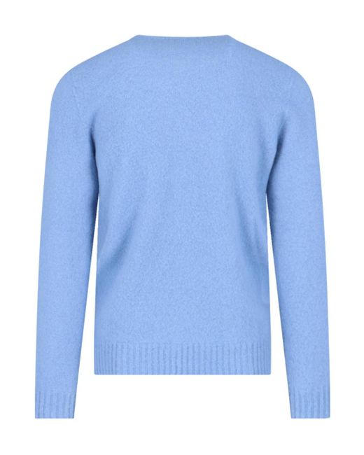 Drumohr Blue Wool Crew-Neck Sweater for men