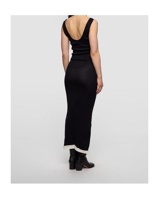 Jean Paul Gaultier Black Ribbed Double Layer Dress