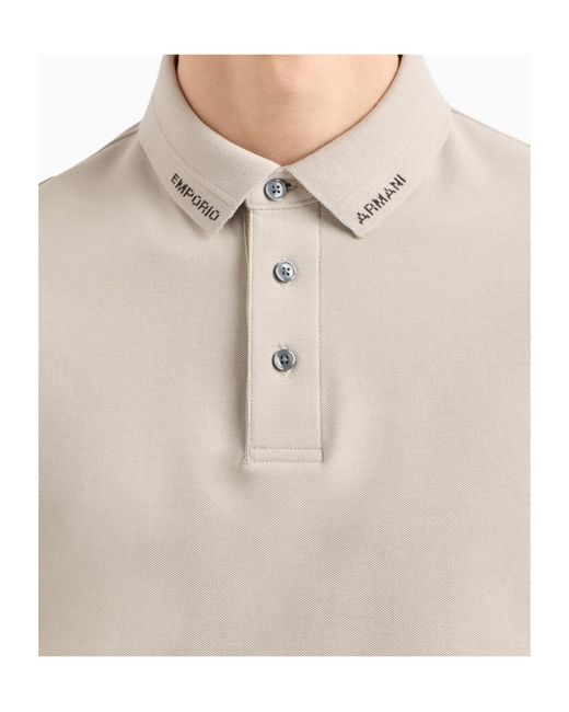 Emporio Armani White Piquet Polo Shirt for men
