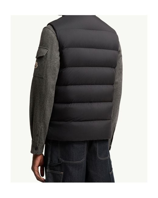 Moncler Black Tibb Zip-Up Padded Vest for men