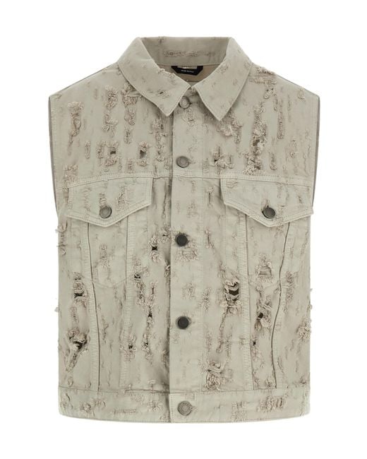 Haikure Gray Collared Denim Vest