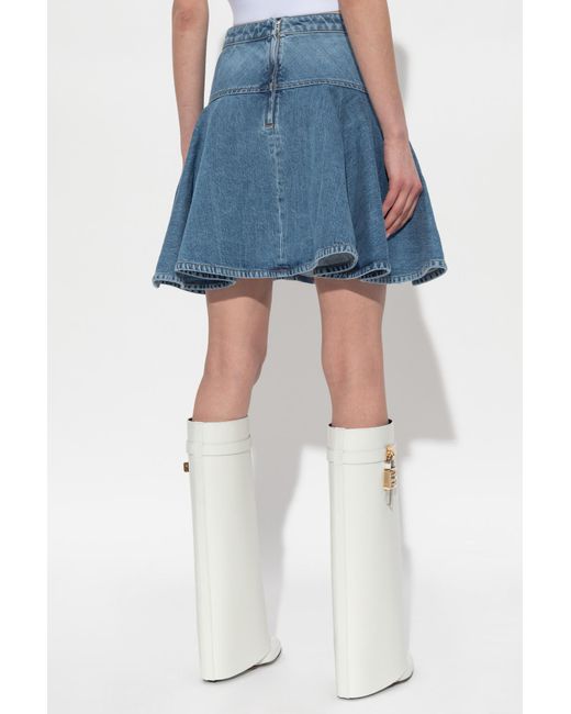 Givenchy Blue Flared Denim Mini Skirt