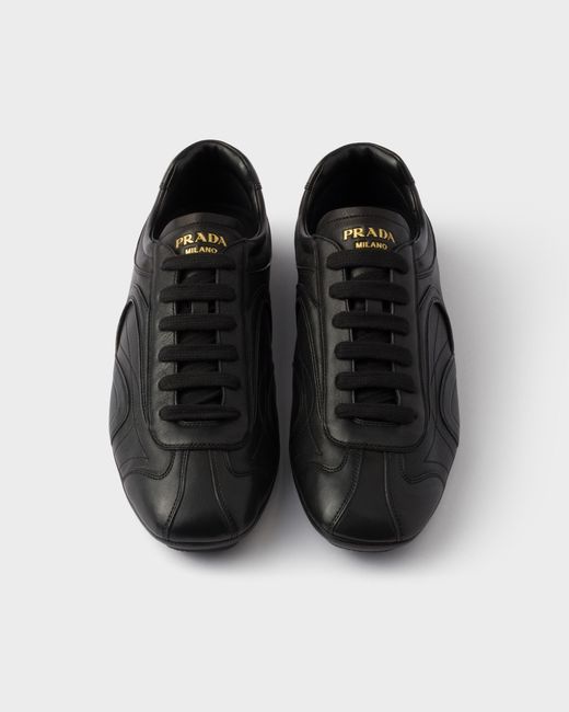 Prada Black Montecarlo Re-Edition 2005 Antiqued Nappa Leather Sneakers for men