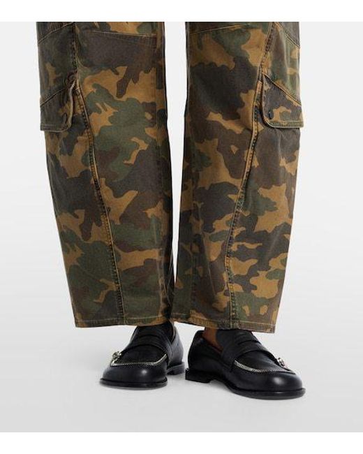 Citizens of Humanity Green Flight Camouflage Twill Barrel-Leg Pants