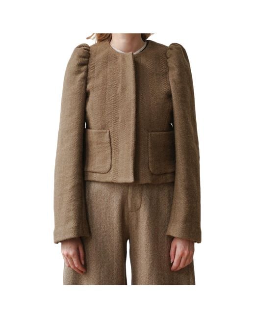 Uma Wang Brown Long-Sleeved Jacket