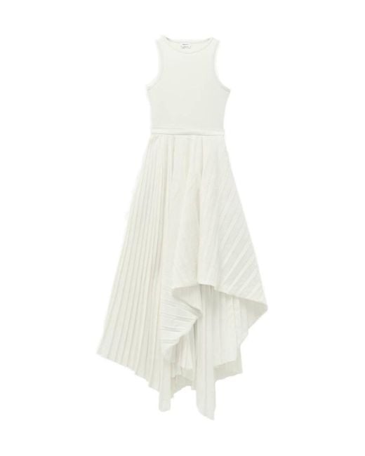 Alexander McQueen White Cotton And Paper-Blend Maxi Dress