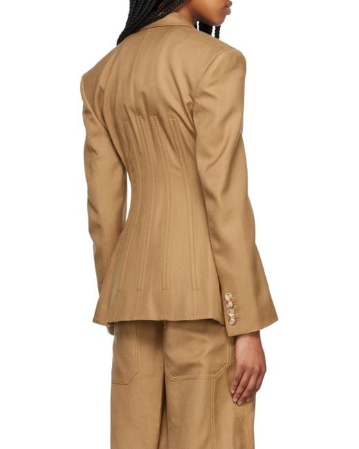 Stella McCartney Natural Corset Lapel Suit Jacket