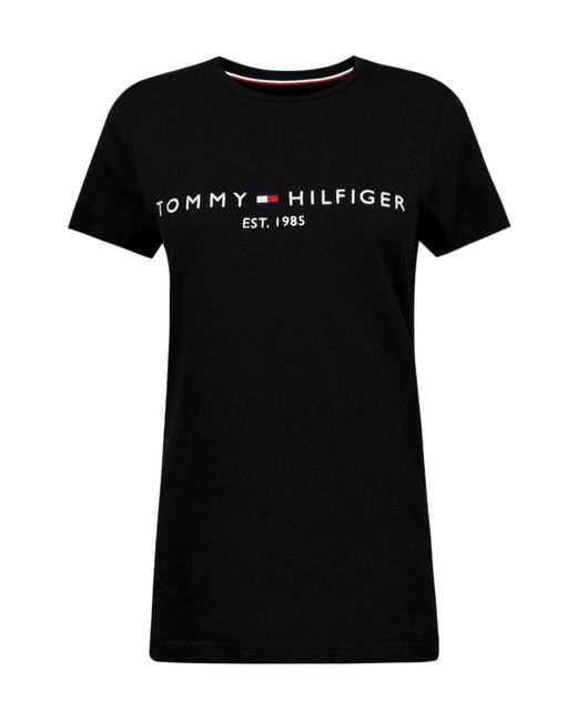Tommy Hilfiger Black Logo Short Sleeve T-Shirt for men