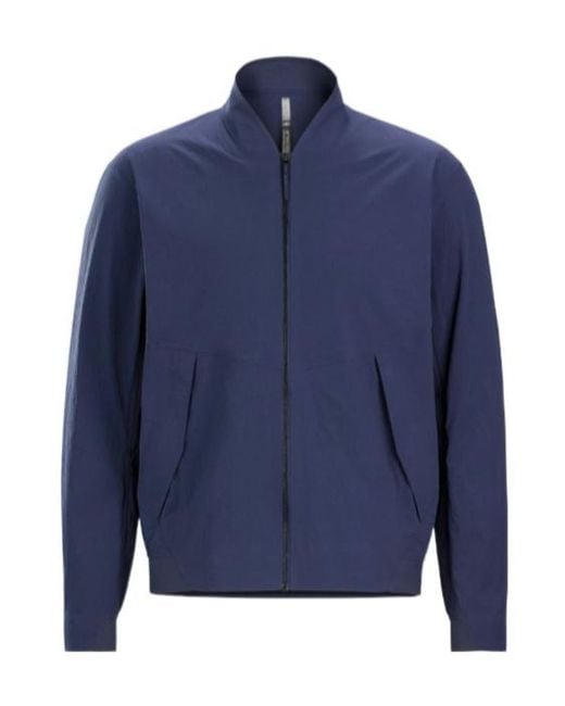 Veilance Blue Diode Zip-Up Bomber Jacket for men
