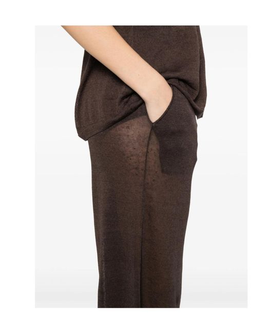 P.A.R.O.S.H. Brown Knitted Palazzo Pants