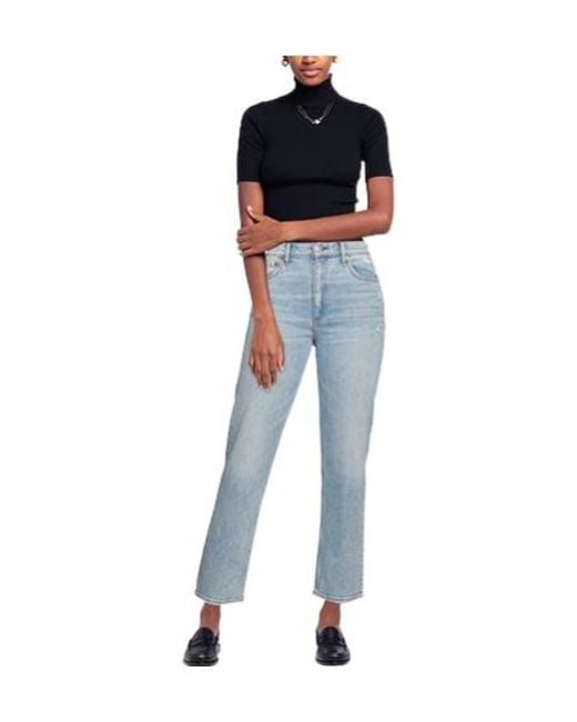 Rag & Bone Blue Straight-Leg Jeans