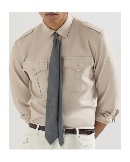Brunello Cucinelli Natural Garment-Dyed Shirt for men