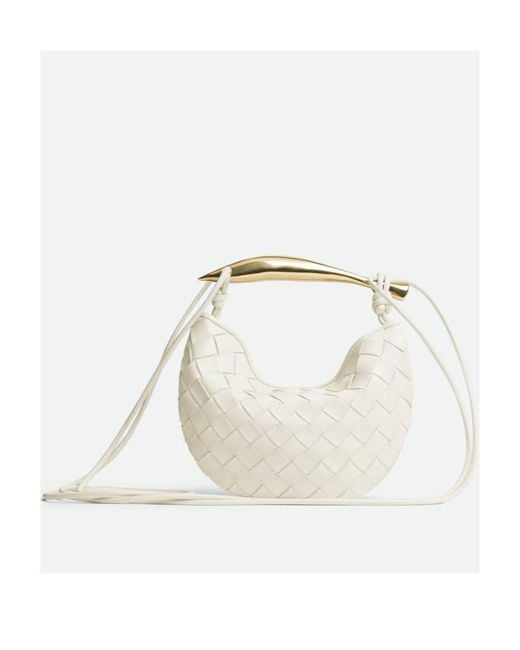 Bottega Veneta White Intrecciato Mini Sardine Bag