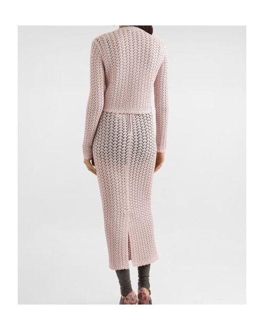 Dolce & Gabbana Pink Crochet Skirt