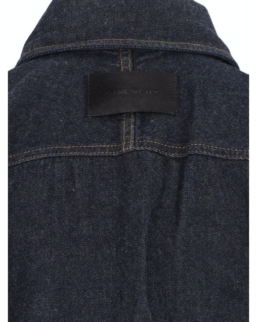 Givenchy Blue Logo Embroidered Denim Shirt