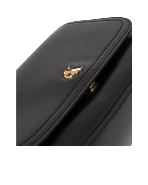 Calvin Klein Black Small Logo-Plaque Chain-Strap Shoulder Bag