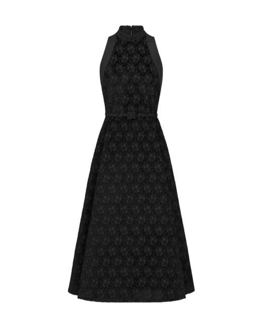Dior Black Mid-Length Flared Dress With Belt