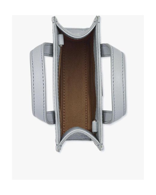 MCM Gray Aren Visetos Shoulder Bag