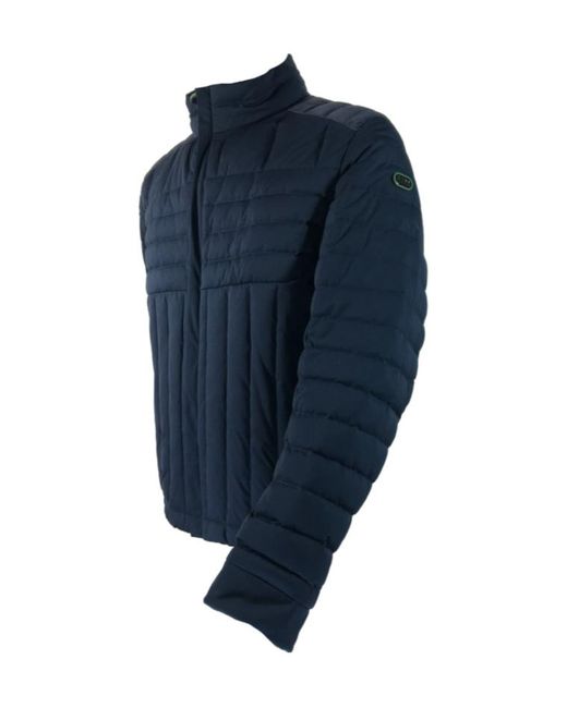 Boss Blue Quilted Vertical Collar Down Jacket for men