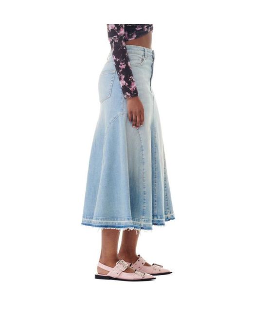 Ganni Blue Denim Skirt