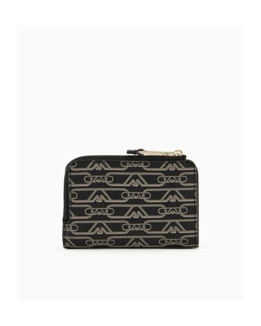 Emporio Armani Black Logo-Printed Zipped Wallet