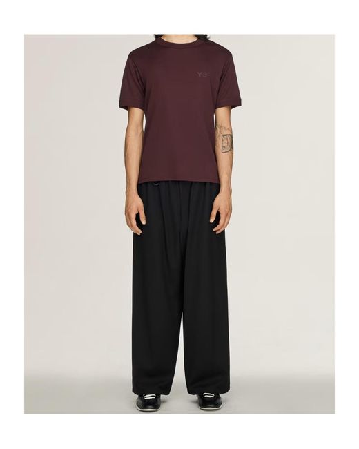 Y-3 Black Wool Straight Leg Pants for men