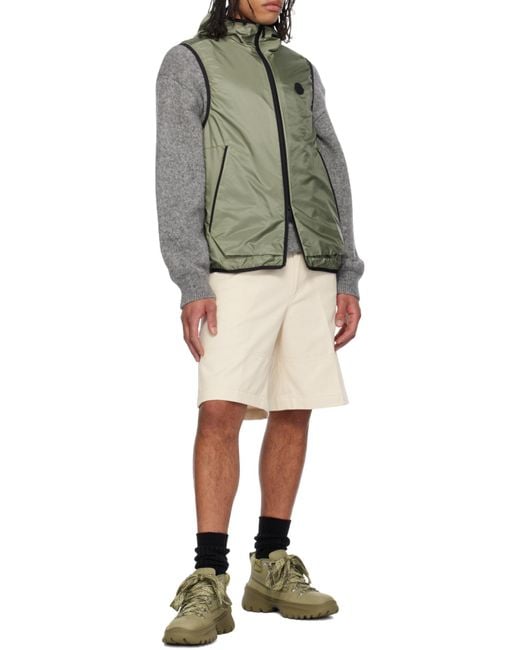Moncler Green Moretan Zip-Up Hooded Gilet for men