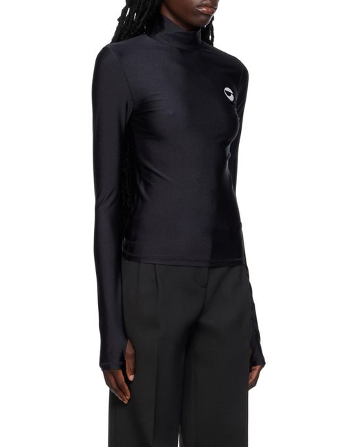 Coperni Black Logo Printed Collar Top