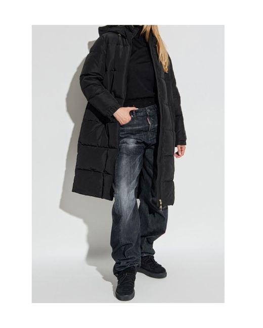 EA7 Black Quilted Padded Coat