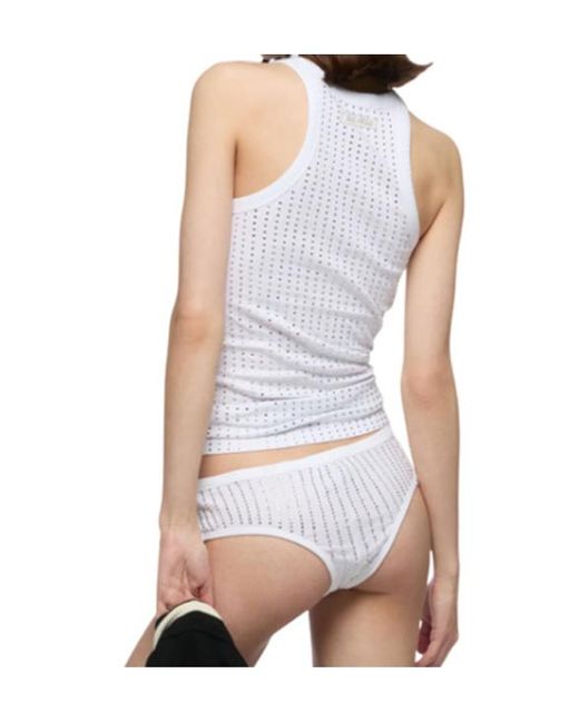 The Attico Gray Rhinestone-Embellished Tank Top