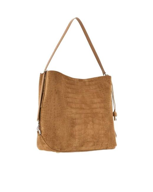 Hogan Brown Hocket Medium Hobo Bag
