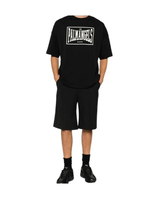 Palm Angels Black Short-Sleeved T-Shirt for men