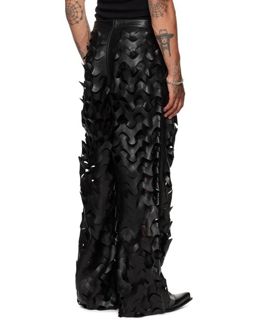 Lu'u Dan Black Wide-Leg Casual Pants for men