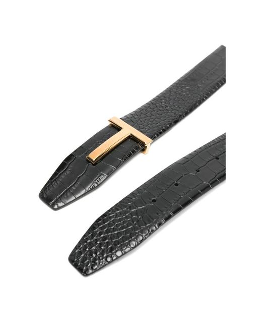 Tom Ford White T-Logo Belt for men