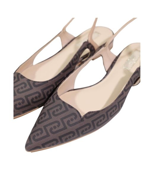 Liu Jo Brown Pointed-Toe Flat Sandals
